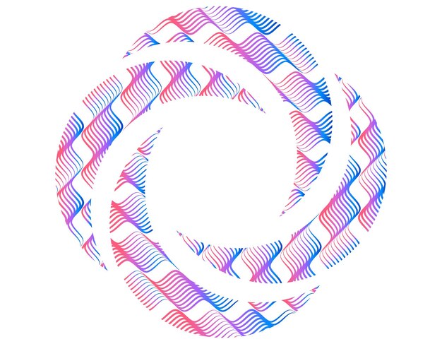Design-elementit Monien violettien viivojen aalto ympyröi abstraktia pystyraitaa valkoisella pohjalla, eristettynä vektori-kuvitus EPS 10 Värikkäät aallot, joiden viivat on luotu sekoitustyökalulla