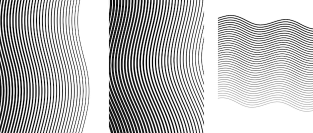 Design elements Curved sharp corners many streak Abstract vertical broken stripes on white background isolated Creative band art Vector illustration EPS 10 Black lines created using Blend Tool