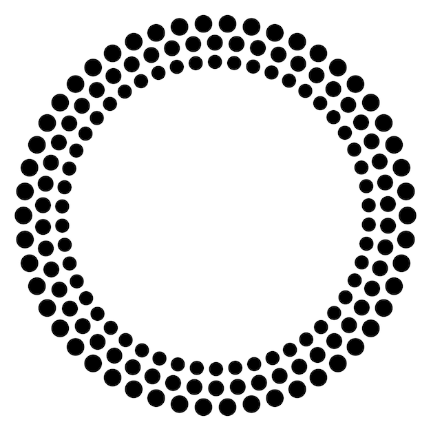 Design elements symbol Editable color halftone frame dot circle pattern on white background Vector illustration eps 10 frame with black random dots Round border Icon using halftone circle dots textu