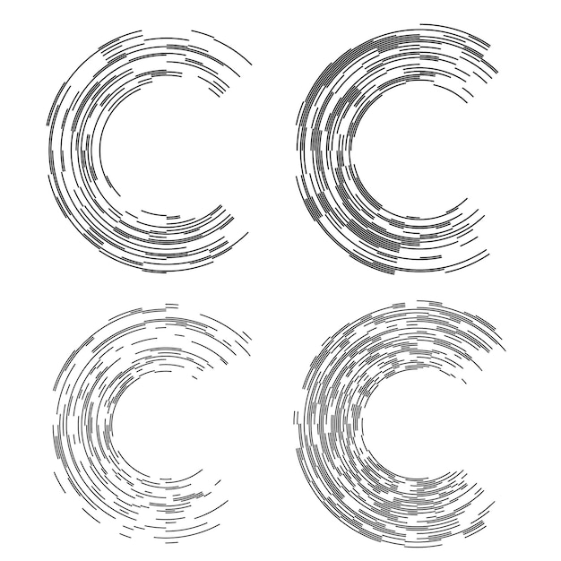 Design elements symbol Editable icon Halftone dot streak pattern on white background Vector illustration eps 10 frame with color random dots Round border Icon using halftone line dots texture