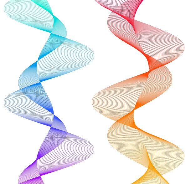 Design elements Wave of many color lines Abstract vertical wavy stripes on white background isolated Creative line art