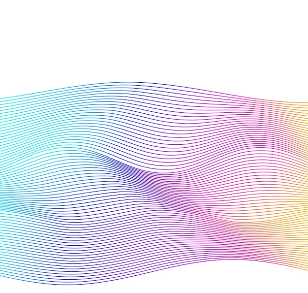 Design elements Wave of many colors lines Abstract wavy stripes on white background Creative line art Vector illustration EPS 10 Colourful shiny waves with lines created using Blend Tool