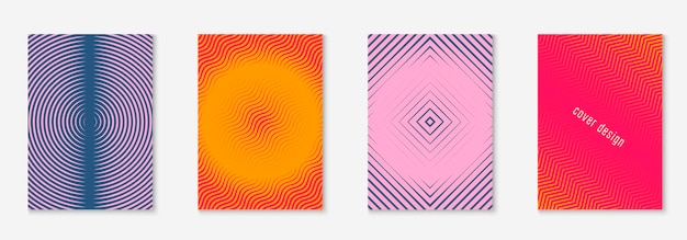 Design magazine cover Orange and pink Color report web app wallpaper book concept Design magazine cover as template with line geometric element
