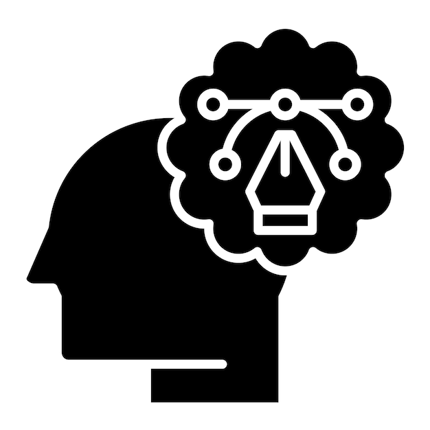 Design Thinking Glyph Solid Black Illustration