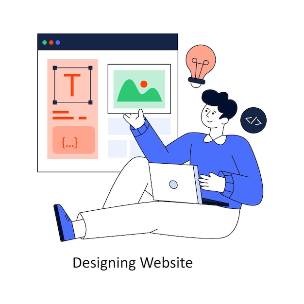 Designing Website Flat Style Design Vector illustration Stock illustration