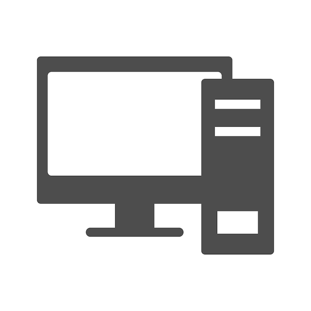 desktop computer icon design vector template