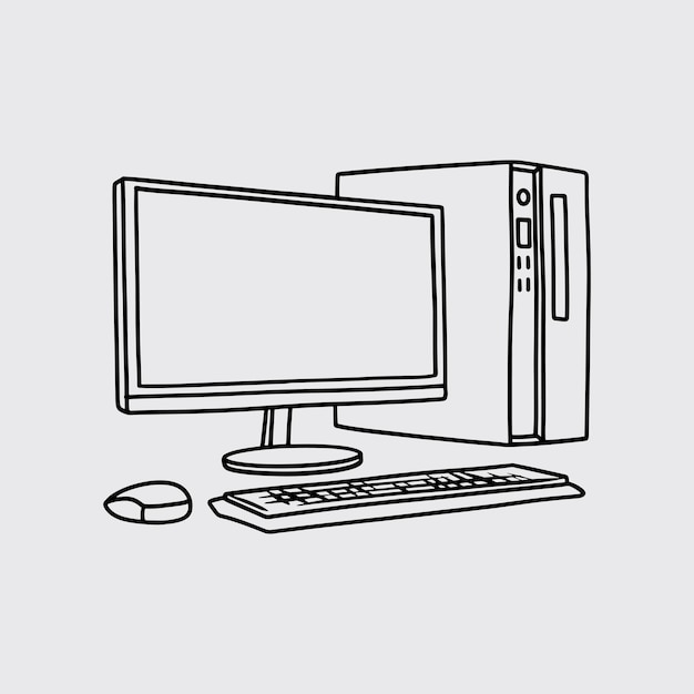 Desktop computer set up with monitor keyboard and mouse