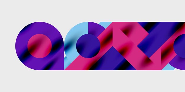 Detailed composition of circles semicircles and triangles with glossy effects and smooth gradients A sleek and modern vector design for creative and techinspired projects