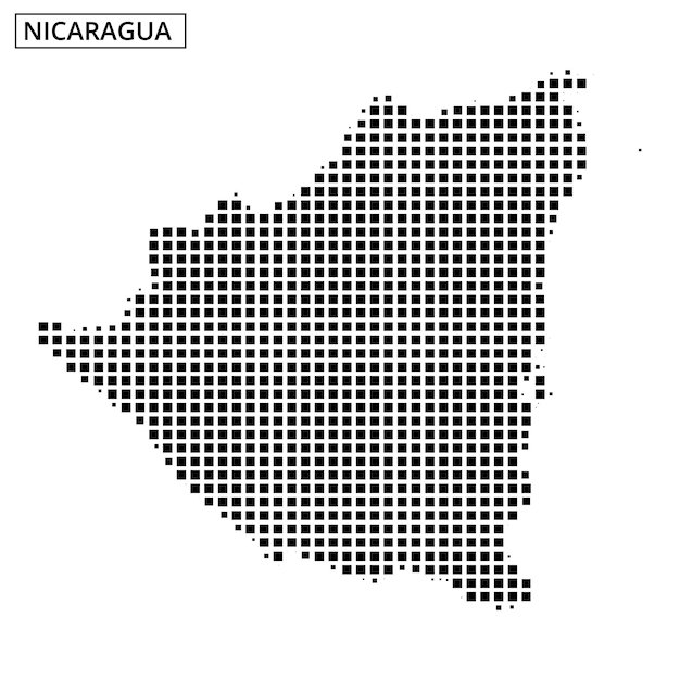 Detailed map representation of Nicaragua with a unique dot pattern design