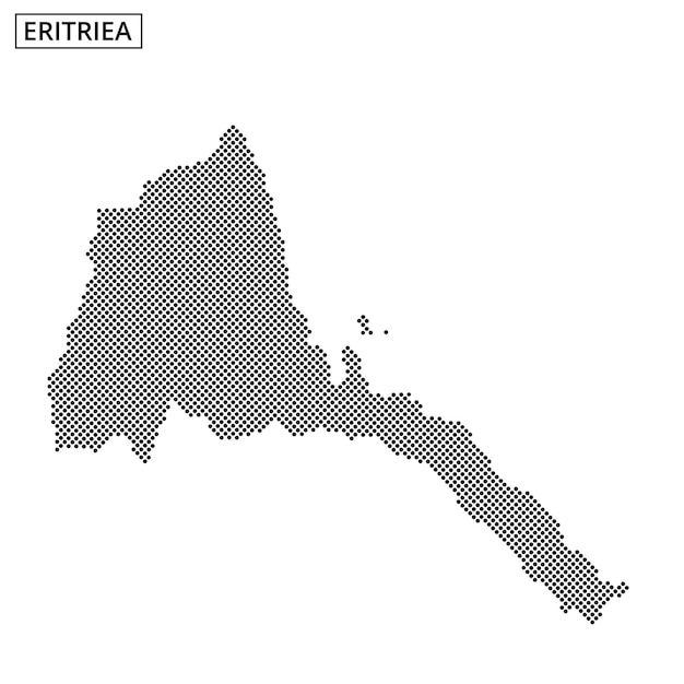 Detailed outline of Eritrea showcasing geographic features and borders