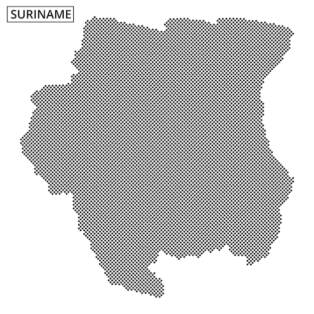 detailed representation of suriname with a unique dot pattern design