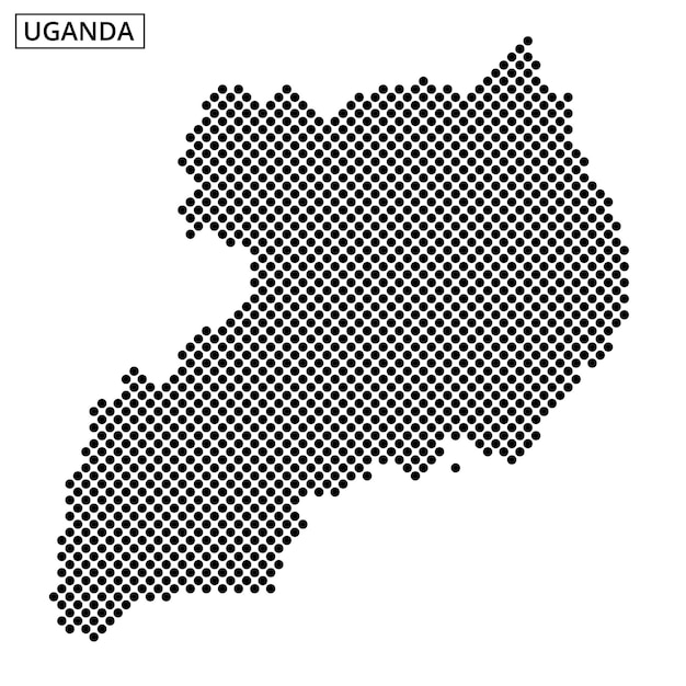 detailed representation of the map of uganda using dotted pattern design