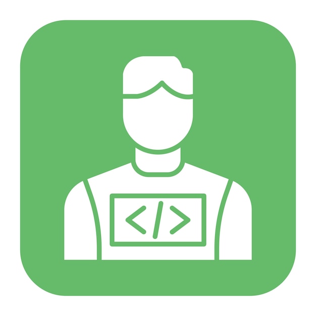 Developer Male vector icon Can be used for No Code iconset