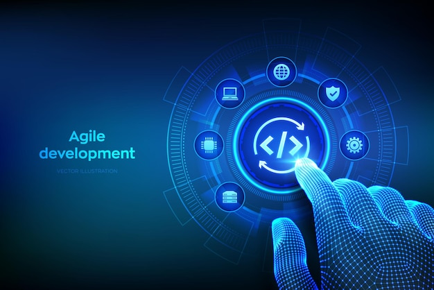 Devops Agile development and optimisation concept Software development practices methodology