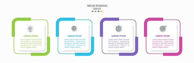Diagram representing 4 stages of business process Simple infographic design template