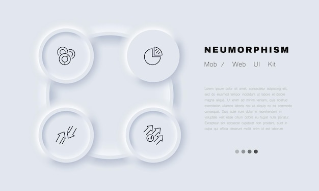 Diagrams set icon Pie chart donut bar arrows statistics statistical data analytics strategy presentation marketing workflow teamwork Business concept Neomorphism style Vector line icon