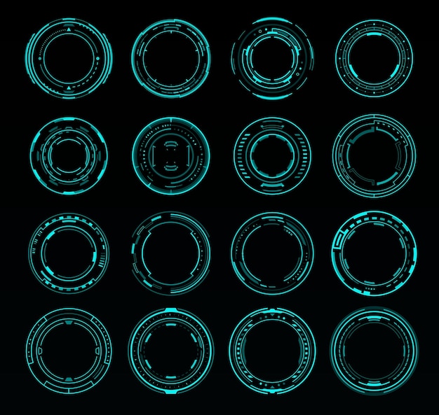 Dial HUD interface Sound volume round knob set