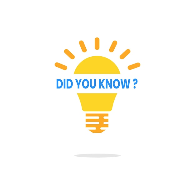 did you know text on cartoon light bulb flat minimal style modern logotype graphic art design isolat