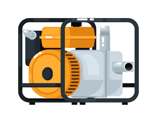 diesel engine water pump equipment isolated on white