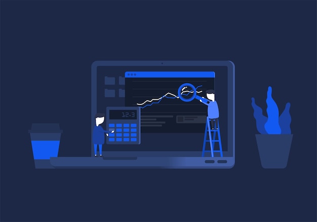 digital analytics information tools big data concept for successful business in flat vector design