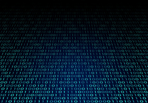 Digital  binary code background. Matrix style program. Random falling numbers.