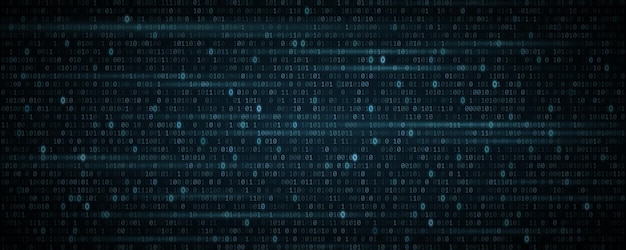 Digital binary software code background with glowing effect. Secure data concept. Digital data technology concept. Random numbers 0 and 1. Vector Illustration