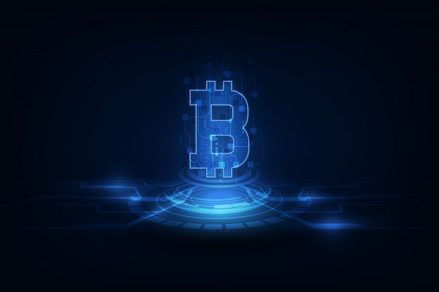 digital bitcoin crypto currency vector background. bitcoin vector illustration background