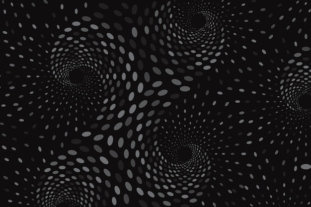 digital black and white dots wave halftone spiral textured background