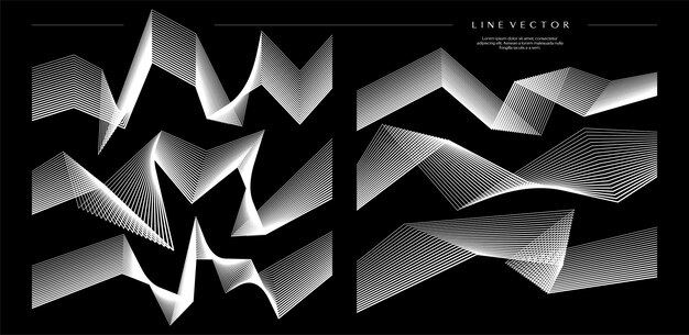 Digital blend line abstract design template set.