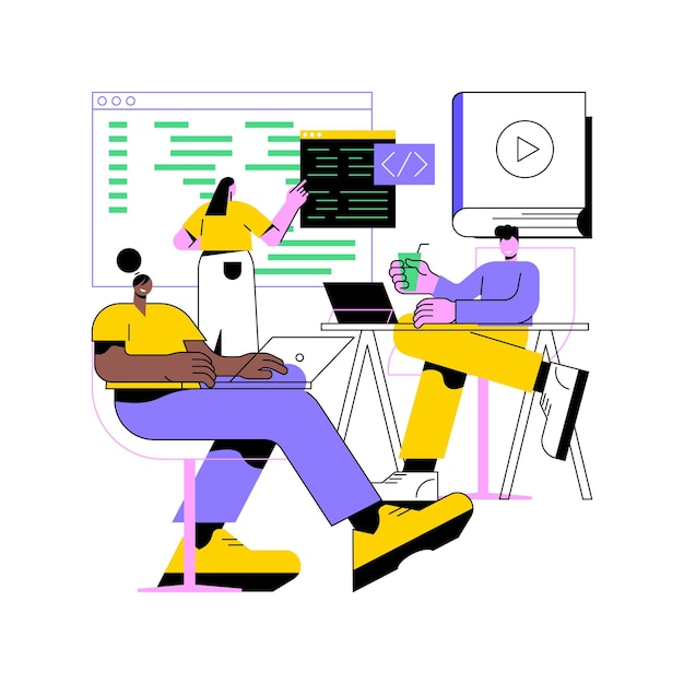 Digital classroom abstract concept vector illustration