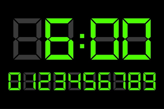 digital clock number set electronic figures led digit set vector illustration eps 10 stock image
