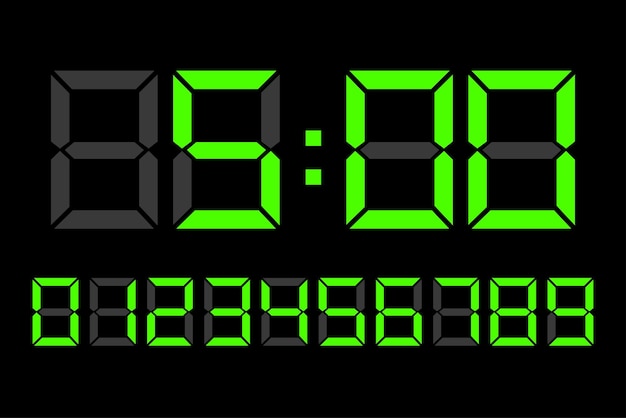 digital clock number set vector illustration eps 10 stock image