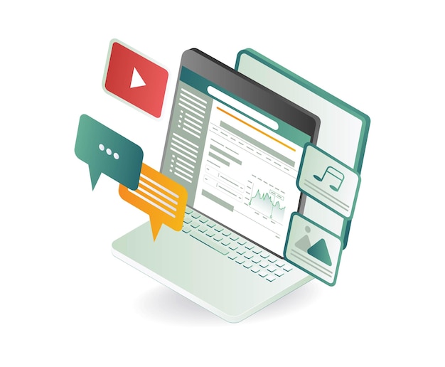 Digital content data media analysis illustration concept