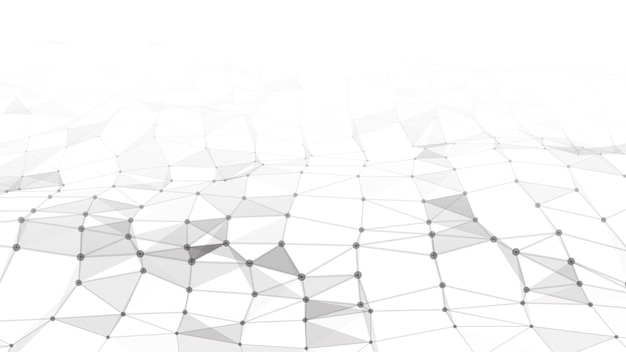 digital dynamic wave abstract vector background with connection dots lines and triangles big data visualization