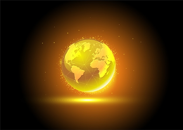 Digital Golden Globe in Vector