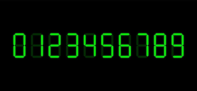 Digital numbers electronic font