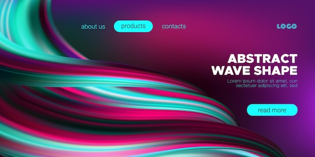 digital presentation template with colorful fluid shape