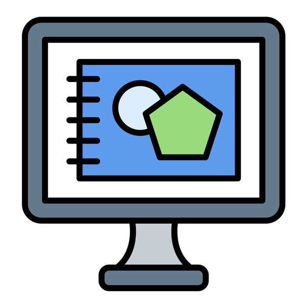 Digital Sketch Flat Illustration