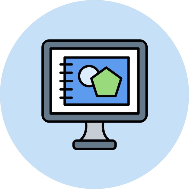 Digital Sketch Flat Illustration