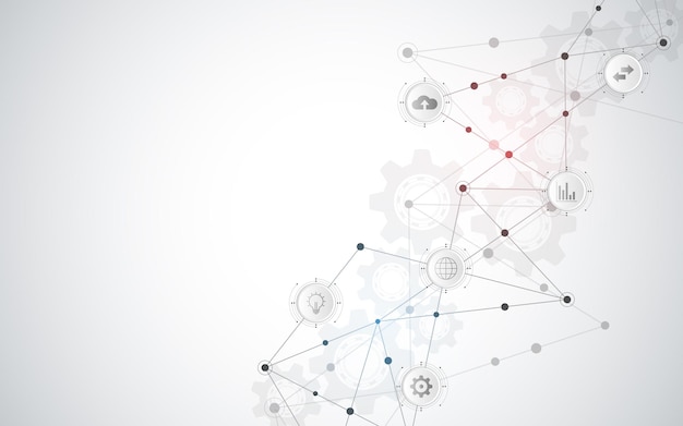 Digital technology and communication concept with flat icons