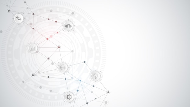 Digital technology and communication concept with flat icons