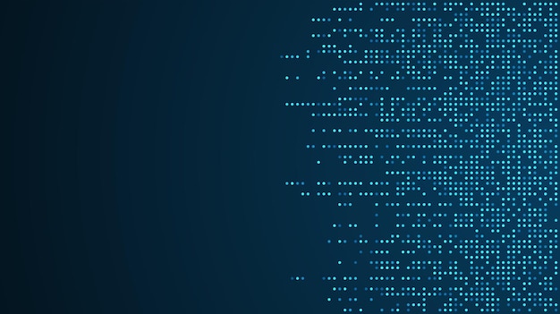 Digital technology background Digital data dots blue pattern pixel background