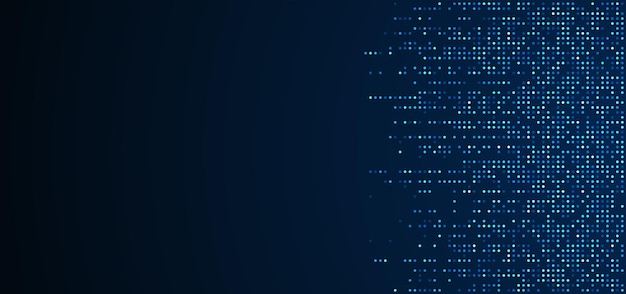 Digital technology background Digital data dots blue pattern pixel background