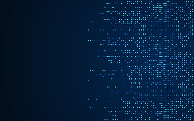 Digital technology background Digital data dots blue pattern pixel background