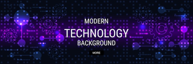 Digital technology banner vector design template