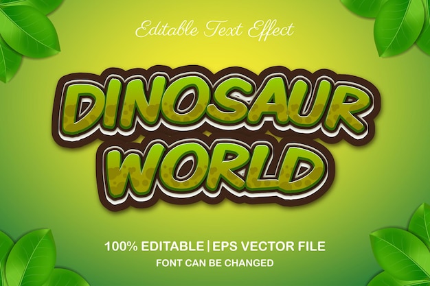 Dinosaur world 3d editable text effect