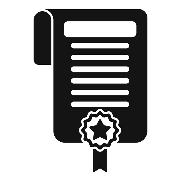 Diploma award paper icon simple vector Seal graduation