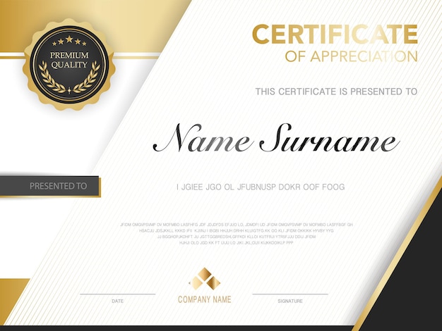 diploma certificate template red and gold color with luxury and modern style vector image