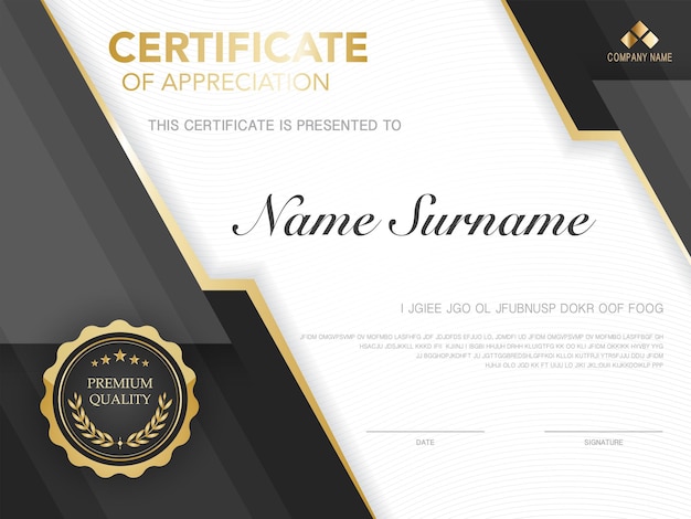 diploma certificate template red and gold color with luxury and modern style vector image