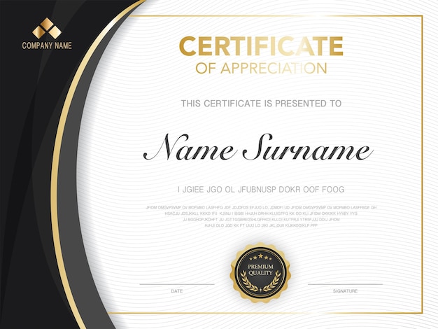 diploma certificate template red and gold color with luxury and modern style vector image